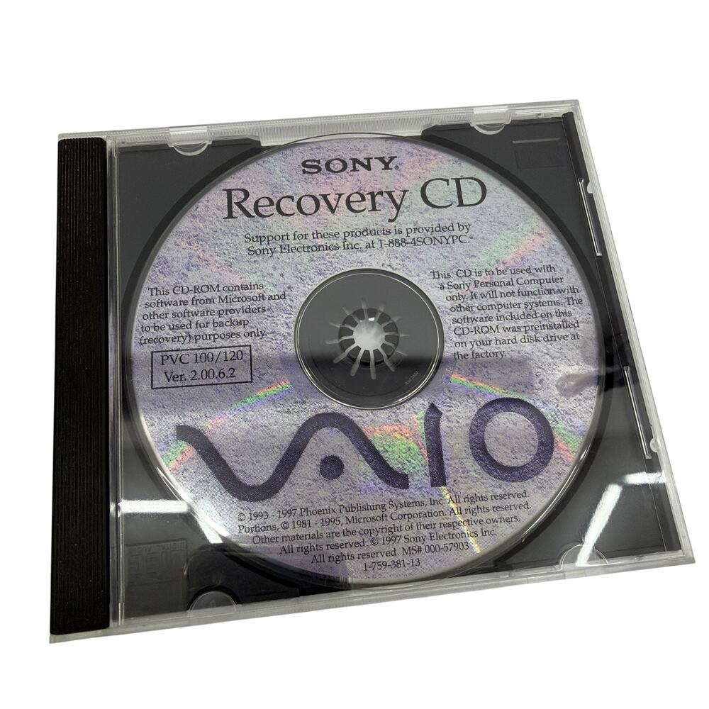 Sony VAIO Recovery CD PVC100/120 Ver 2.00 6.2 1-759-381-13